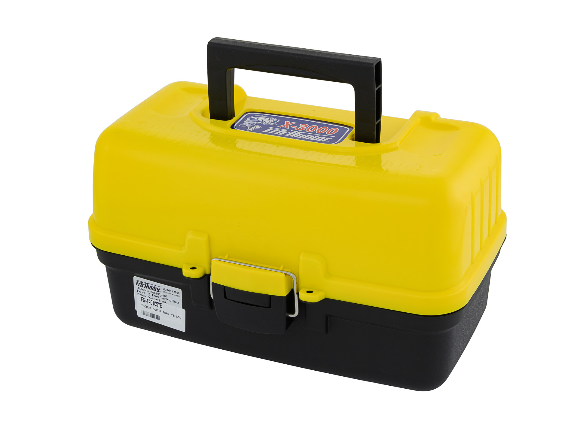 savebarn - Fishing Tackle Box - 3 Fold-Out Trays - Yellow